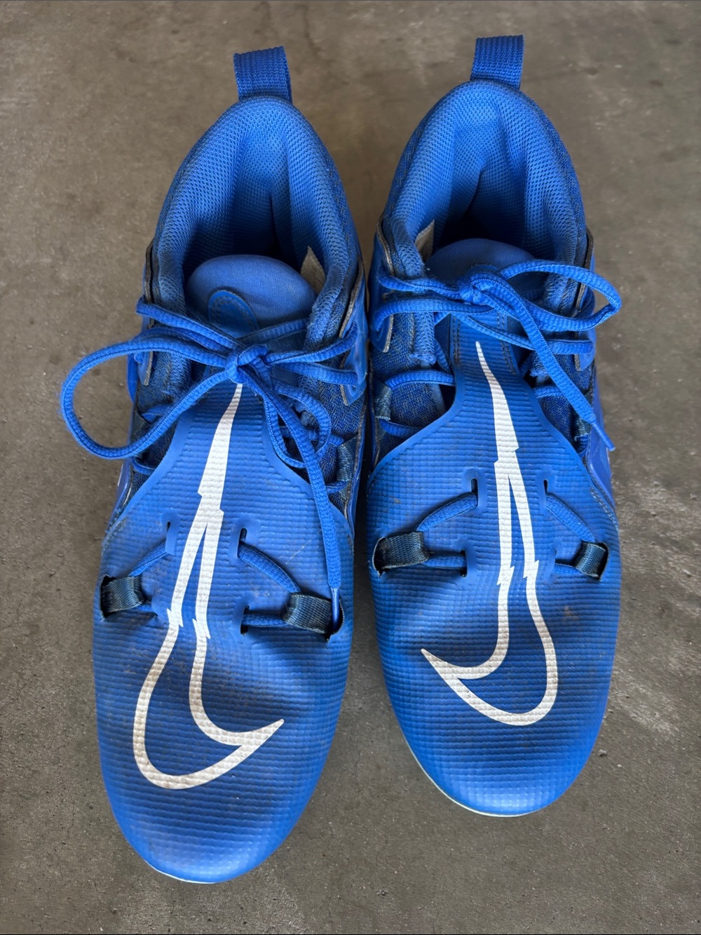 Nike Men's Royal Blue Alpha Cleats with White Swoosh